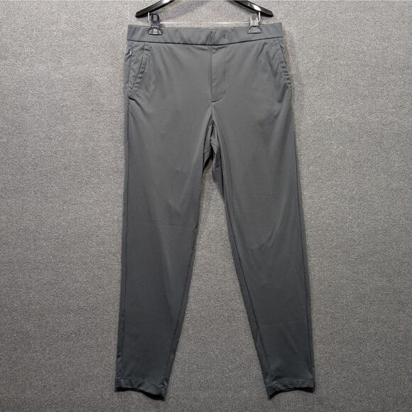 Bonobos Pants Mens Large Long Chino Performance Comfort Elastic Waist Gray